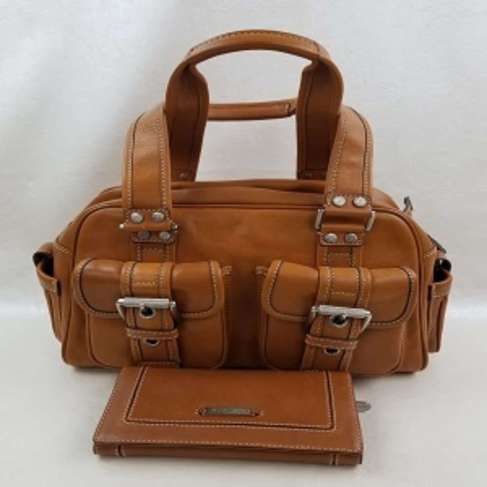 Michael Kors Carmel Satchel Set W/Checkbook Wallet